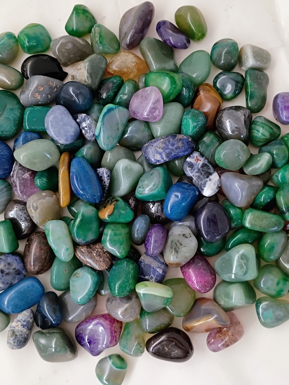 1.1 lbs Dyed Agate Tumbled Multi Color Stones XS Reiki Wiccan Crafts Jewelry